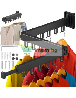 Сгъваема сушилня за дрехи за стенен монтаж разтегателна стойка за дрехи